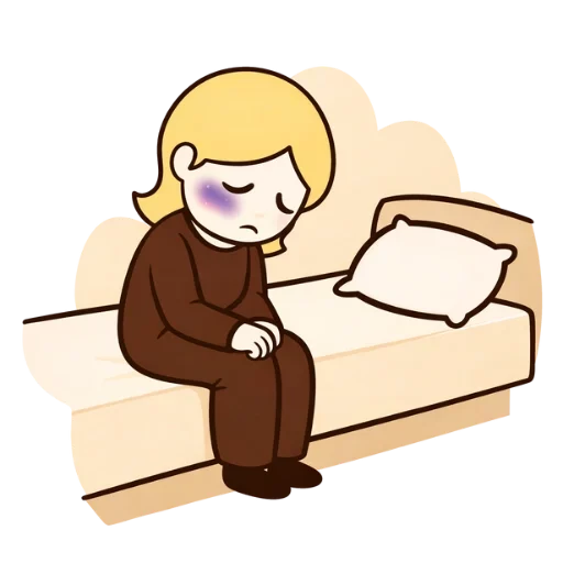 Illustration Frau mit Misshandlung